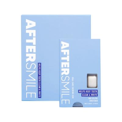 Aftersmile Xylitol Whitening Oral Care Chewing Gum (Clean & White Teeth) Mint 12 Piece Sleeve x 10 Display